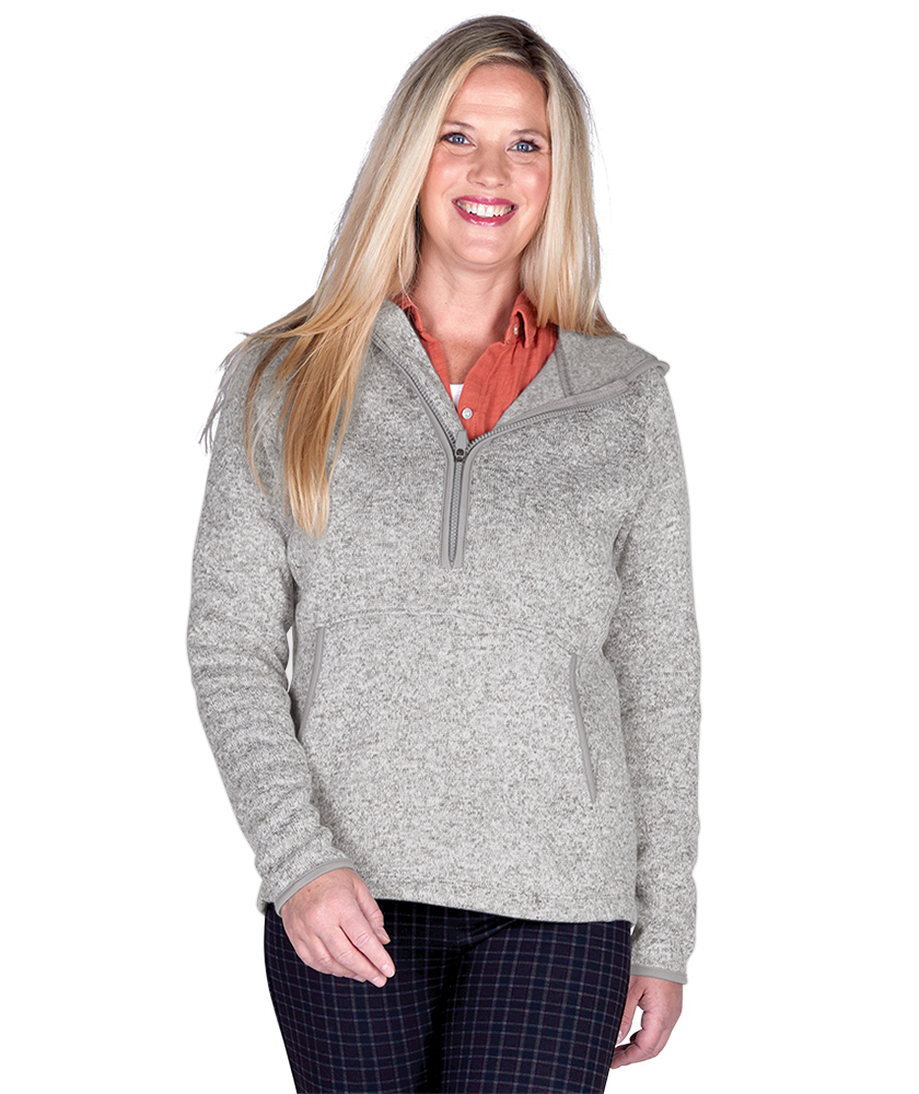 Women's Heathered Fleece Quarter Zip Hoodie