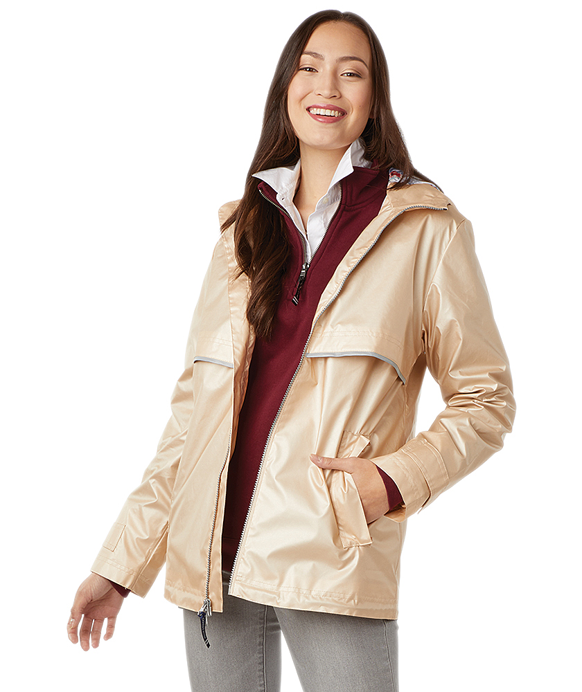 Women's New Englander® Rain Jacket With Printed Lining | Charles River ...