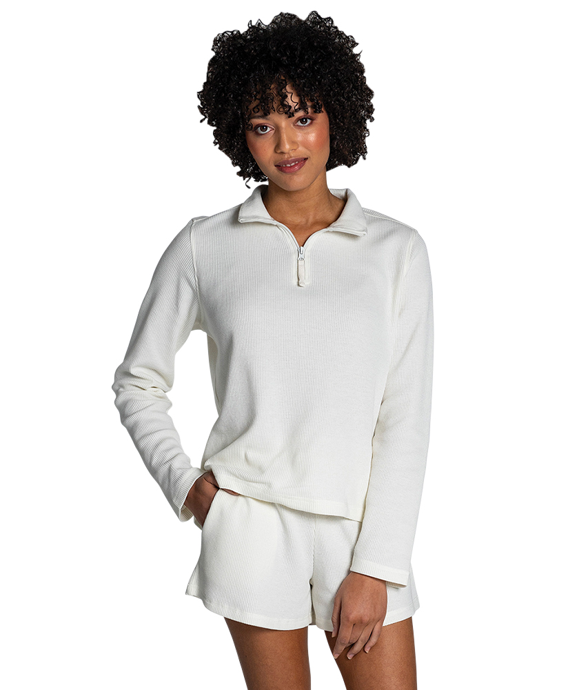Women's Waffle Quarter Zip Pullover 