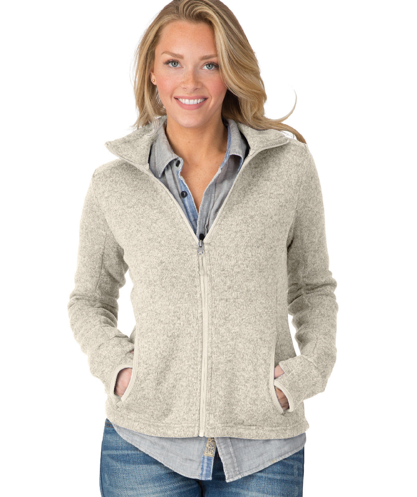Charles River Women's Heathered Fleece Jacket, Light Gray Heather  (Wholesale Pricing N/A)