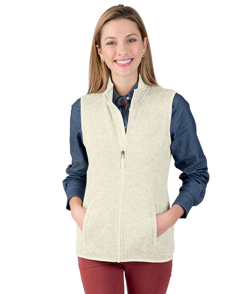 Charles River Apparel Women's Pacific Heathered Sweater Fleece Vest 