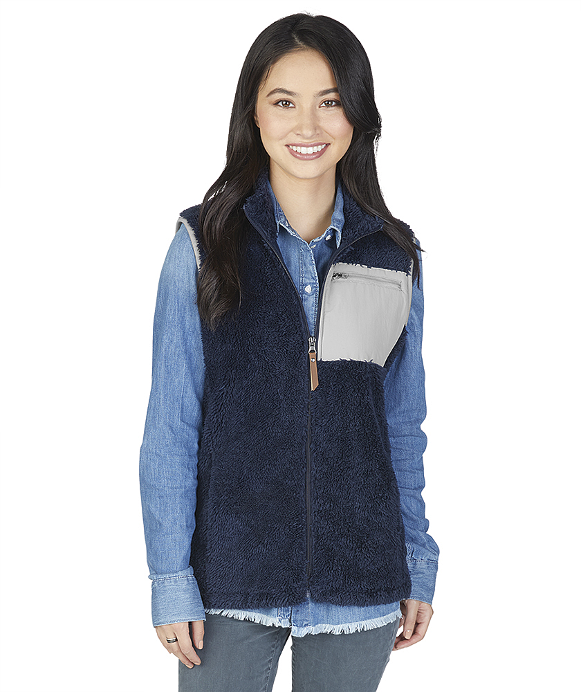 navy fleece vest women's