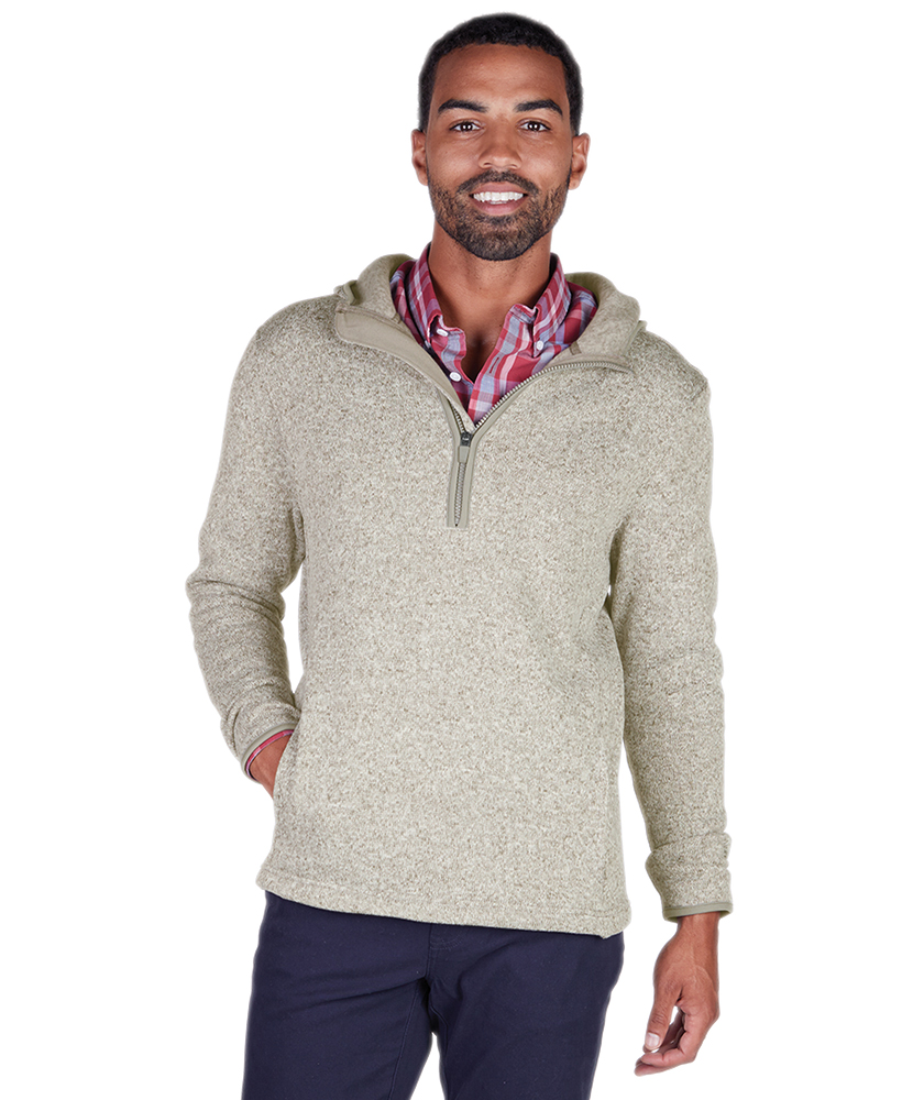 Men's Heathered Fleece Quarter Zip Hoodie | Charles River Apparel