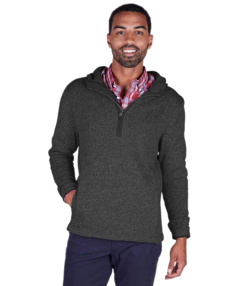 Men's Heathered Fleece Quarter Zip Hoodie