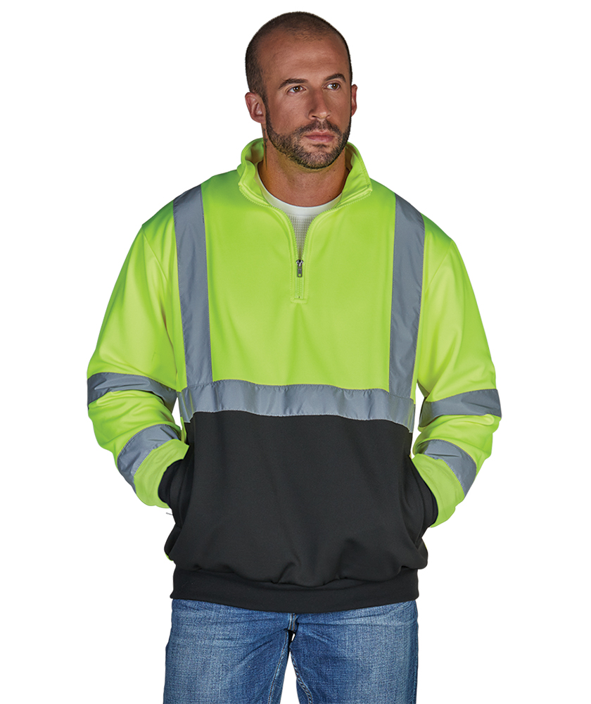 Quarter Zip Hi-Vis Sweatshirt | Charles Apparel