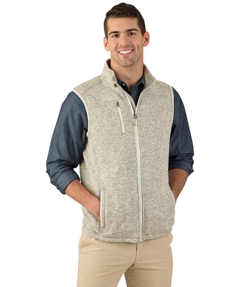 Charles River Apparel Men's Pacific Heathered Sweater Fleece Vest 