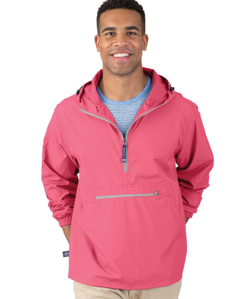 Aqua Preppy Charles River Pack N Go Pullover Wind Jacket with