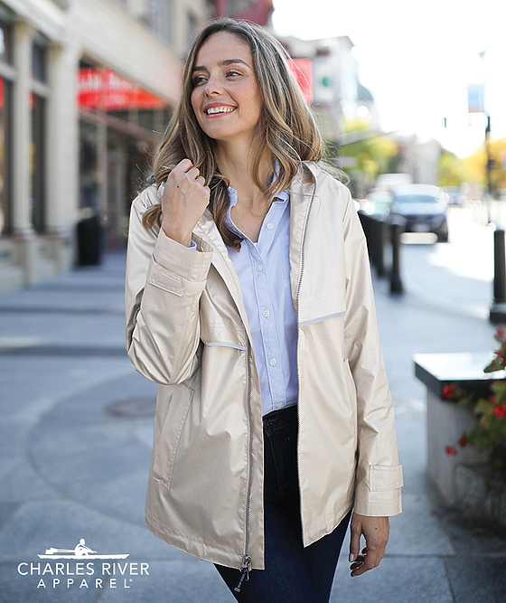 Women's New Englander® Rain Jacket (Metallic) | Charles River Apparel