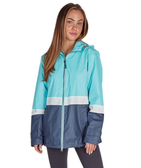 Women’s Color Blocked New Englander® Rain Jacket | Charles River Apparel
